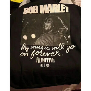 Primitive x Bob Marley Black Hoodie Unisex M Graphic Print Pullover